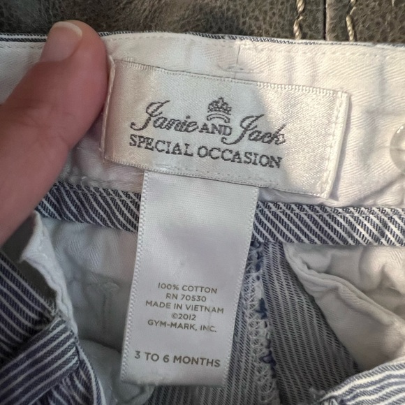 Janie and Jack Special Occasion Blue/ White pinstripe Shorts - Picture 3 of 3